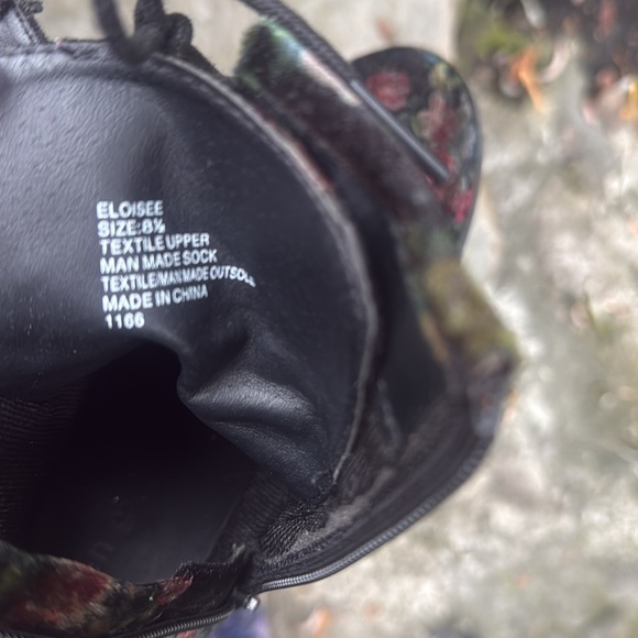 MADDEN GIRL ELOISEE BLACK FLORAL VELVET LACE UP COMBAT BOOTS -8.5 -π€π₯ - Picture 10 of 12
